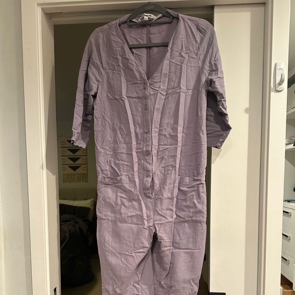 Hatch Maternity Purple jumpsuit
